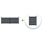 Casanoov Flügeltor Vogel 350x120cm & Gartentür Vogel 100x120cm Aluminium Grau