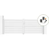 Casanoov Flügeltor Elektrisch Eiger 300x115cm Weiß & Drehtorantrieb Bunker B500