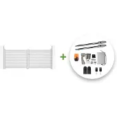 Casanoov Flügeltor Elektrisch Vogel 300x120cm Weiß & Drehtorantrieb Tanker B250