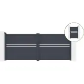 Casanoov Flügeltor Cimone 350x140cm Aluminium & Tor 100x140cm Grau