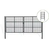 Casanoov Maschendrahttor Olga 400x180cm Stahl & Tor 100x180cm Graues