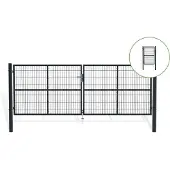 Casanoov Maschentor Razo 400x140cm Stahl & Tor 100x140cm Graues