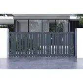 Casanoov Schiebetor Aus Aluminium Veymont 400x140cm Grau