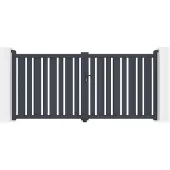 Casanoov Doppelflügeltor Aus Aluminium Veymont 300x140cm Grau