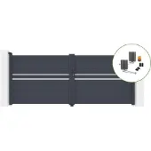 Casanoov Flügeltor Cimone 350x140cm Aluminium & Bunker B500 Motorisierung