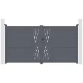 Casanoov Doppelflügeltor Aus Aluminium Veleta 300x180cm Grau