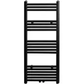 vidaXL Handtuchheizkörper Warmwasser Gerade Schwarz 500x1160 mm