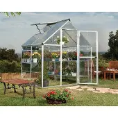 Canopia Aluminium Gewächshaus Hybrid 64 Silber 126x185x208 cm