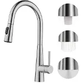 OEM Hochdruck-Küchenarmatur mit Duscharmatur, ausziehbar, 3-Spritzarmatur, 360-Grad-drehbar, geborsteltes Edelstahl