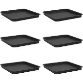 vidaXL Quadratisches Blumentablett 6 pcs Schwarz 36 x 36 x 2,5 cm
