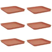 vidaXL Quadratisches Blumentablett 6 pcs Ziegelrot 32 x 32 x 2,5 cm