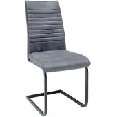 Riess Industrial Freischwinger Stuhl APARTMENT antik grau mit Metallgestell Esszimmerstuhl Essstuhl