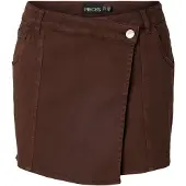 Pieces Pcsalume Mw Denim Skort | Braun | XL