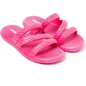 Brasileras Damen Zehensandalen mit rutschfester Sohle bequem schuhe strand/schwimmbad/stadt fuchsie 38 EU - UBSIR