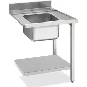 Kbs Zulauftisch Becken links Grundboden und Aufkantung 700x715x850 mm