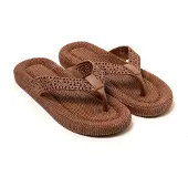 Brasileras Damen Sandalen mit rutschfester Sohle bequem schuhe für strand/schwimmbad/stadt braun 36 EU - UBFOPE
