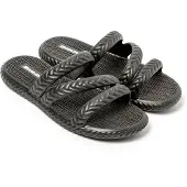 Brasileras Damen Zehensandalen mit rutschfester Sohle bequem schuhe strand/schwimmbad/stadt schwarz 37 EU - UBSIR