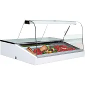 Kbs Mehrzweckvitrine 1700x945x730 mm Aufsatzgerät Rückschiebescheiben weiß