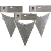 Lumineo Weihnachtsstern Papier beleuchtet 60cm silber metallic, inkl. Elektrik