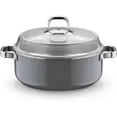 WMF Fusiontec Mineral Pro Schmortopf mit Deckel, 28 cm, Platinum 05.1886.5290, 6 l, Rund, Platin, Edelstahl, Fusiontec, Edelstahl