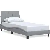 vidaXL Bettgestell ohne Matratze "Hanko" Hellgrau 120x200 cm Stoff