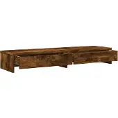 vidaXL Monitorständer mit Schubladen Grau Sonoma 100x27x15 cm