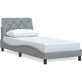 vidaXL Bettgestell ohne Matratze Hellgrau 140x190 cm Stoff