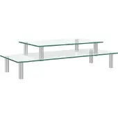 vidaXL Monitorständer 2-stufig Transparent Glas