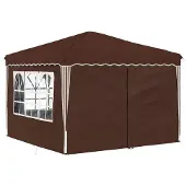 vidaXL Pop-up Partyzelt 288 x 288 x 245 cm Braun Oxford-Stoff