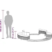 vidaXL Whirlpool-Umrandung Schwarz Poly-Rattan und Massivholz Akazie