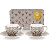 Pip studio Espressotasse Home Espressotassen Und Untertassen Blooming Tales Khaki (2er Set)