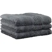 Cawoe Handtuch, 3er Pack - C Noblesse, Walkfrottier, Baumwolle Anthrazit / 50x100cm