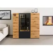 MASSIVMOEBEL24.DE Highboard Wildeiche 148x43,5x143 natur geölt/lackiert KITZBÜHEL #106