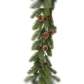Christmas Decoration 1,8m Künstliche Tannengirlande 7cm Wintergirlande mit Tannenzapfen zum Dekorieren Basteln Weihnachtsgirlande Kunstgirlande Dekogirlande Grün Braun