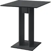 En.casa Küchentisch Quadratisch 65 x 65 x 78 cm Säulentisch Esszimmertisch aus Spanplatte Speisetisch Tisch Dunkelgrau matt []