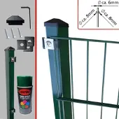 FA-Bausysteme Doppelstabzaun Moosgrün 8-6-8 Plättchen 1830 mm 45 m