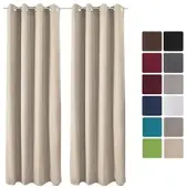 Beautissu Amelie TO Vorhang mit Öse 140x245cm Creme 2tlg