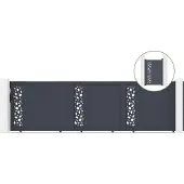 Casanoov Schiebetor Sunny 500x140cm Aluminium & Tor 100x140cm Grau