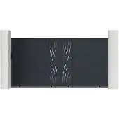 Casanoov Schiebetor Aus Aluminium Veleta 350x180cm Grau