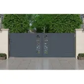 Casanoov Schiebetor Aus Aluminium Sunny 400x140cm Grau