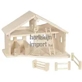 Holztiger Scheune Holzspielzeug mit Seilwinde Bauernhof