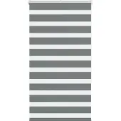 vidaXL Doppelrollo Dunkelgrau 85x150 cm Stoffbreite 80,9 cm Polyester