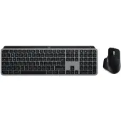 Logitech Master MX Keys S Combo for Mac, Kabellos, RF Wireless + Bluetooth, Scherenschalter, QWERTY, LED, Aluminium, Schwarz