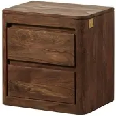 MASSIVMOEBEL24.DE Nachttisch Sheesham 50x35x50 rot-braun gebeizt TORONTO #163