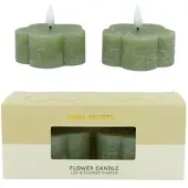 Home Society LED Kerze Flower grün 2 Stück