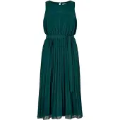 Apricot Midikleid "Plissee Kleid" Stoffgürtel, mit Bindeband