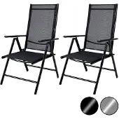 Casaria Gartenstühle 4er Set Hochlehner Klappbar 8-Fach Verstellbar Camping Stuhl Aluminium Wetterfest Klappstuhl 120kg Belastbarkeit Garten Balkon