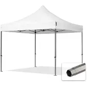 TOOLPORT 3x3m Stahl Faltpavillon, ohne Seitenteile, weiß