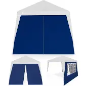 Casaria 2x Seitenteil für Pavillon 3x3m Wasserdicht mit Fenster mit Reißverschluss Garten Seitenwand Abdeckplane Faltpavillon Pop Up Stabil Blau