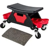 Famanu Mechanische Werkstuhl mit Rollen - Ergonomisch, 136 kg Tragkraft